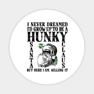 Funny Retro Santa Claus, Sarcastic Christmas Pun Magnet